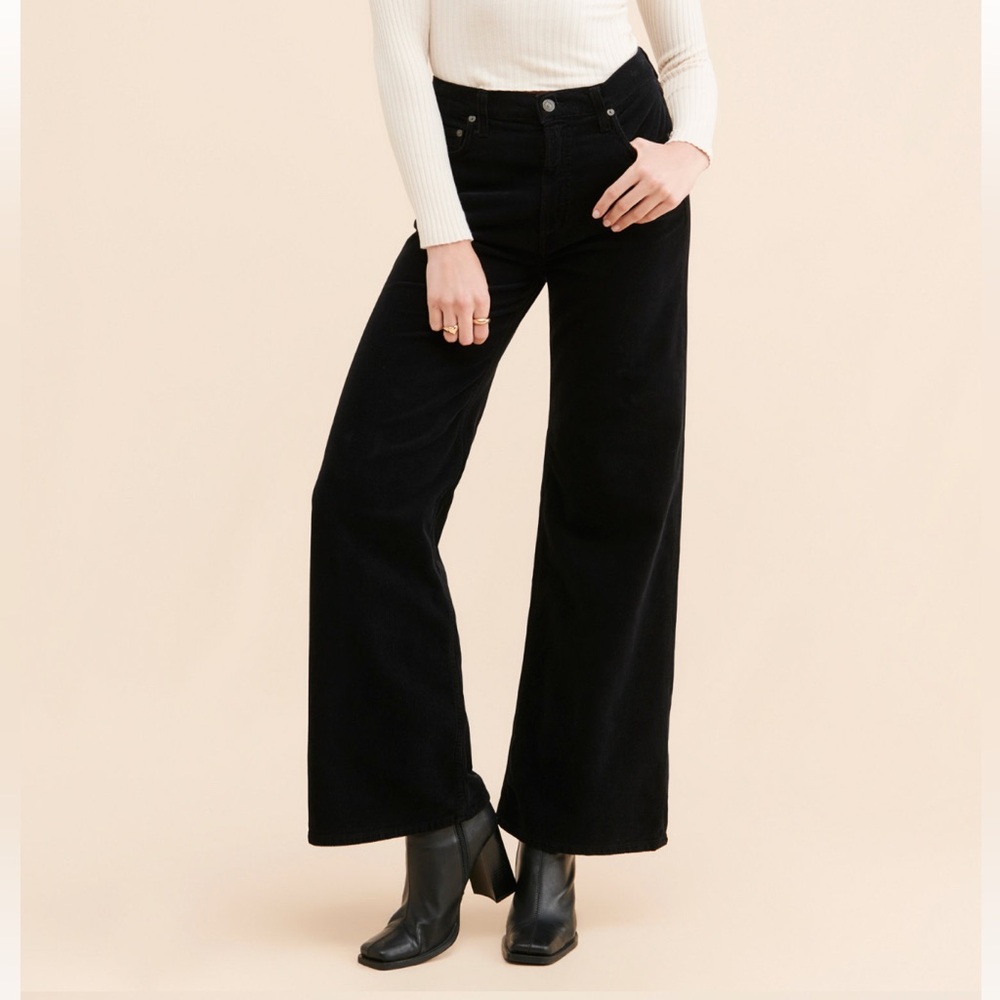 Citizens Of Humanity Black Wide Leg Flare Jeans